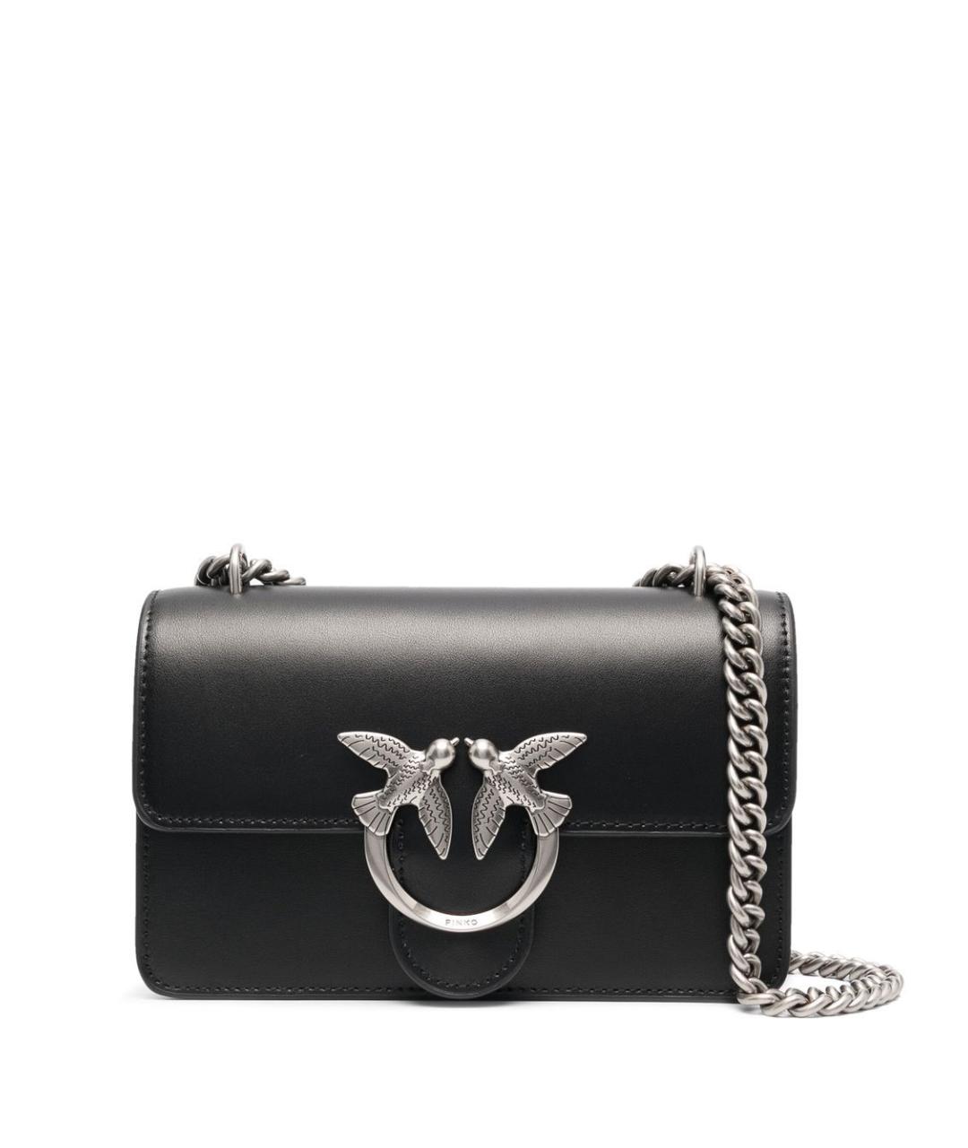 PINKO Черная кожаная сумка через плечо, фото 1