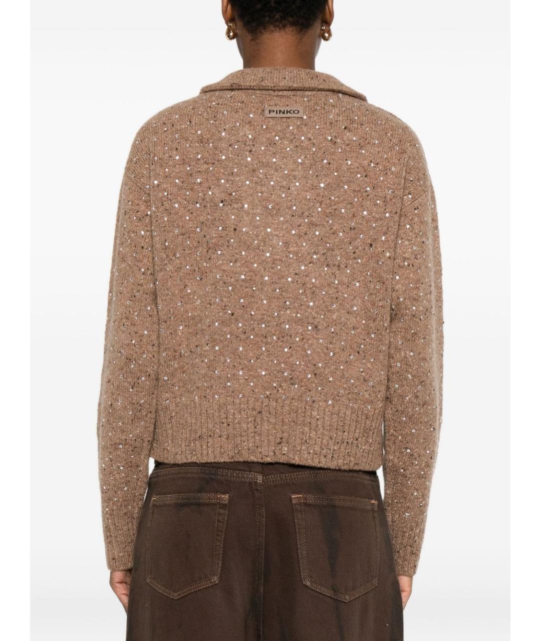 PINKO Бежевый шерстяной джемпер / свитер, фото 4