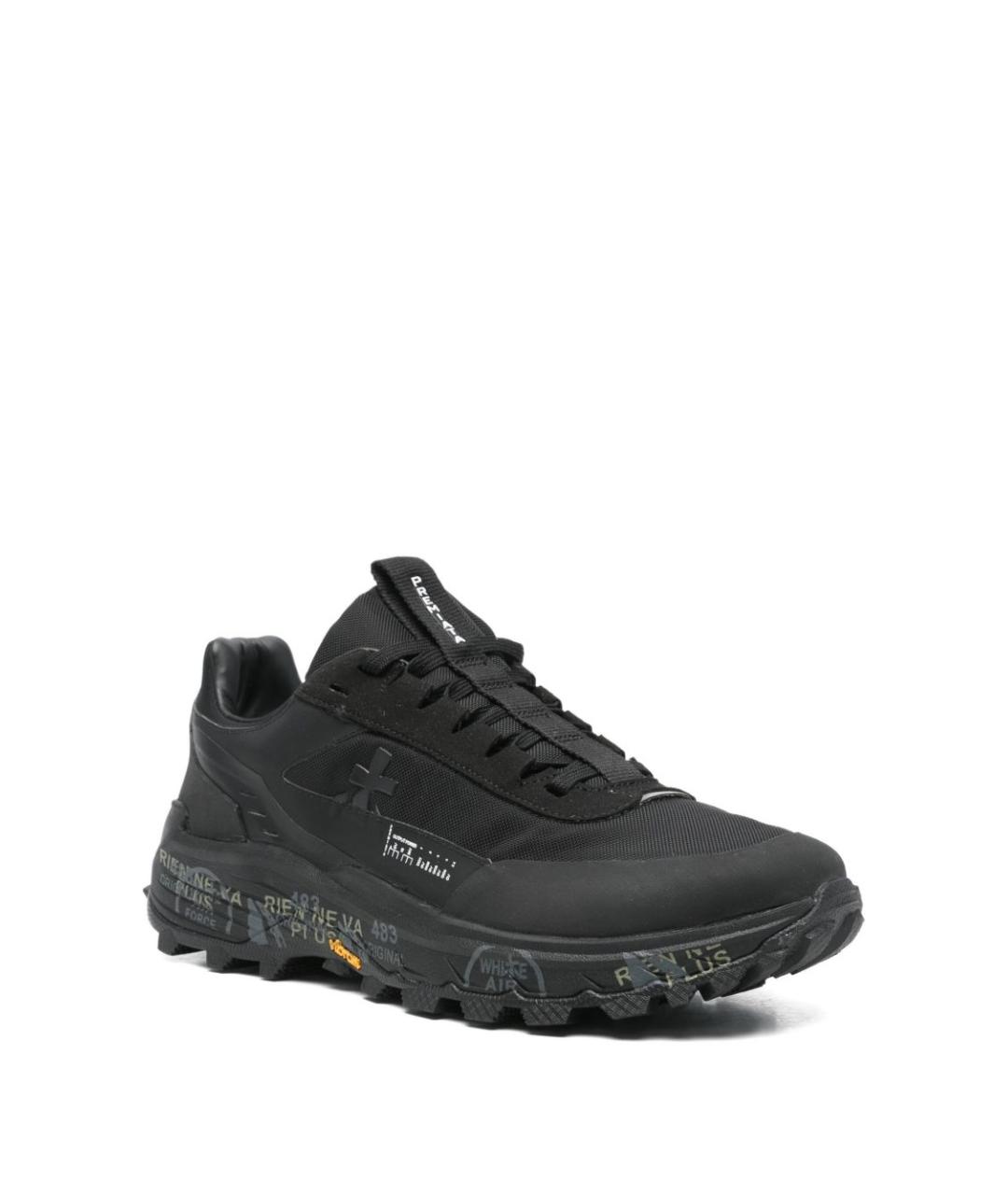 PREMIATA Черные кожаные низкие кроссовки / кеды, фото 4