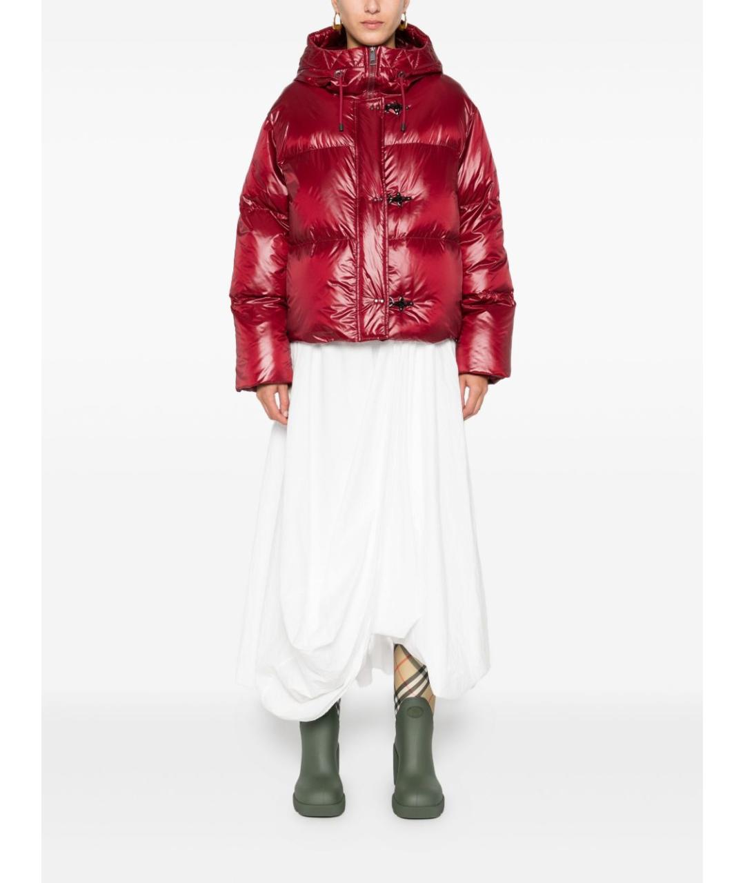 FAY Красный полиамидовый пуховик, фото 4