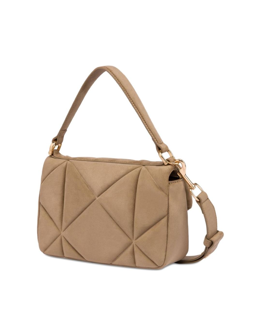 LOVE MOSCHINO Бежевая синтетическая сумка с короткими ручками, фото 3