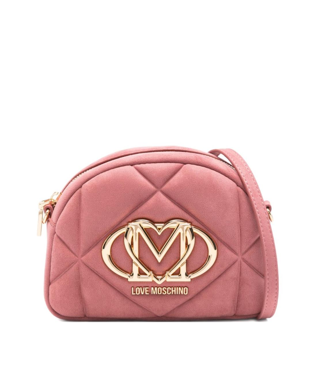 LOVE MOSCHINO Розовая синтетическая сумка через плечо, фото 1