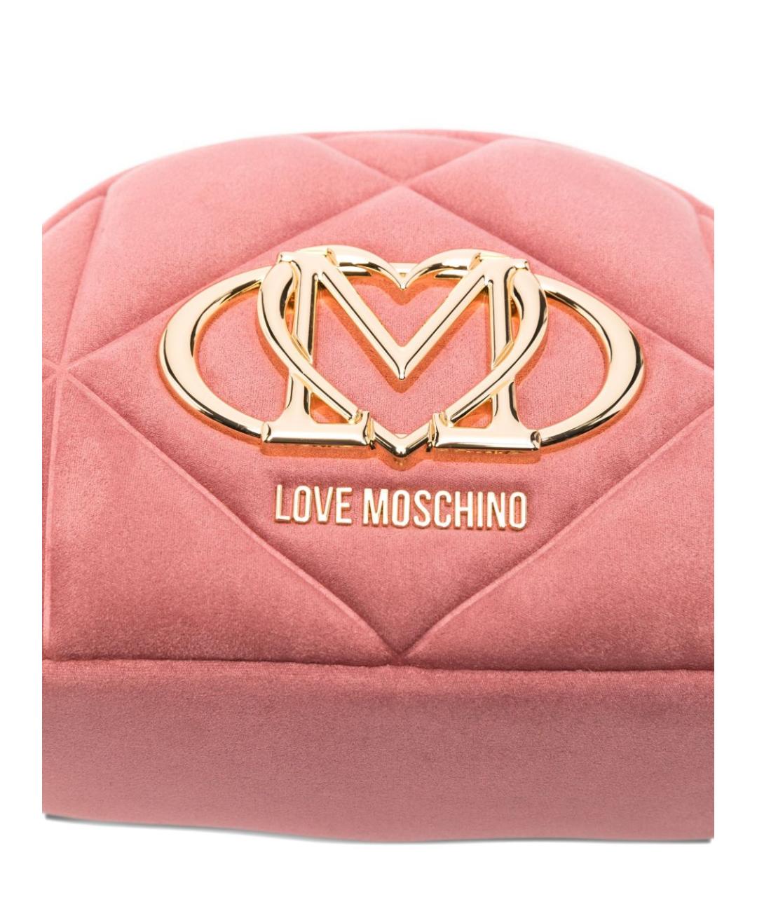 LOVE MOSCHINO Розовая синтетическая сумка через плечо, фото 3