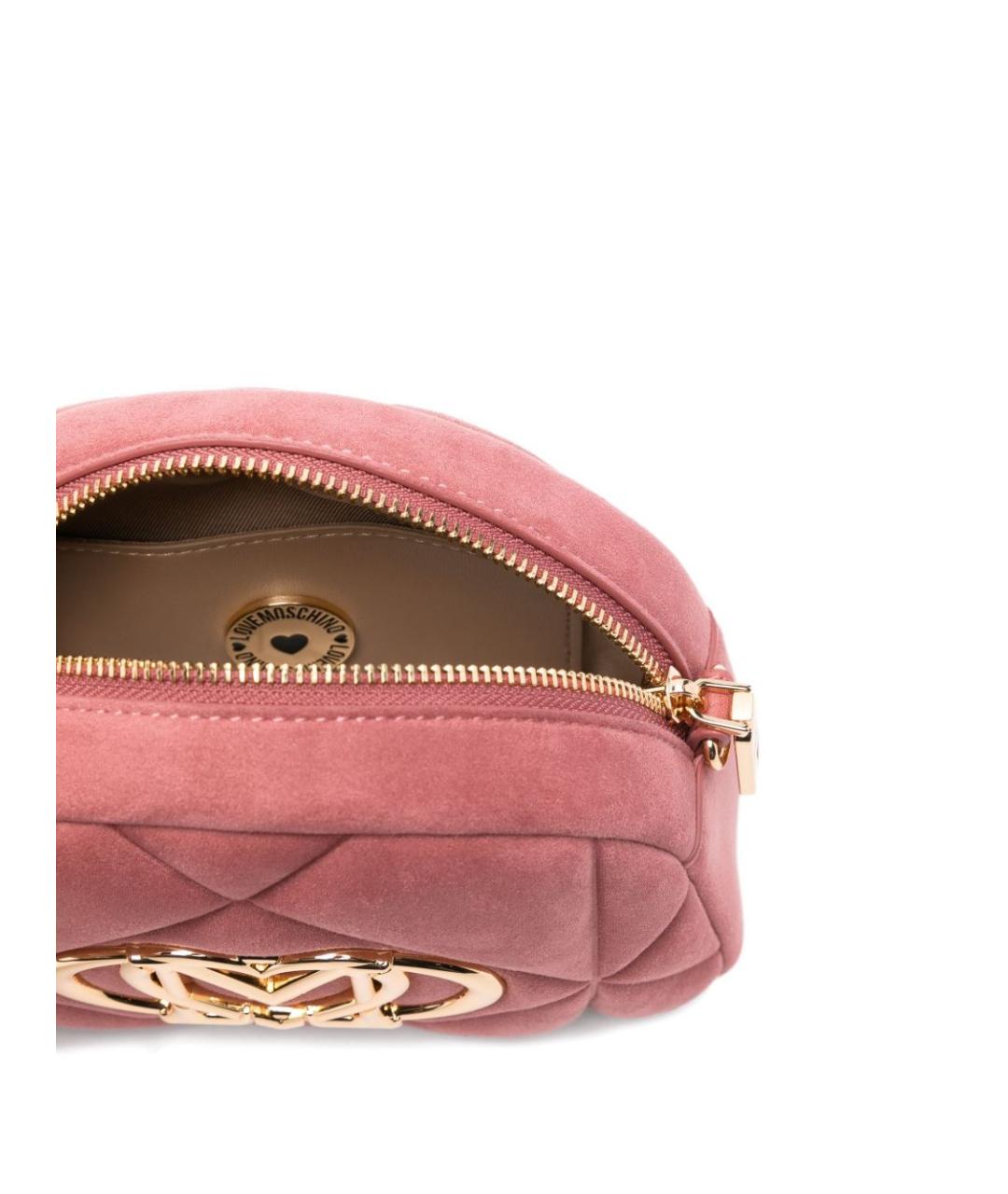 LOVE MOSCHINO Розовая синтетическая сумка через плечо, фото 4