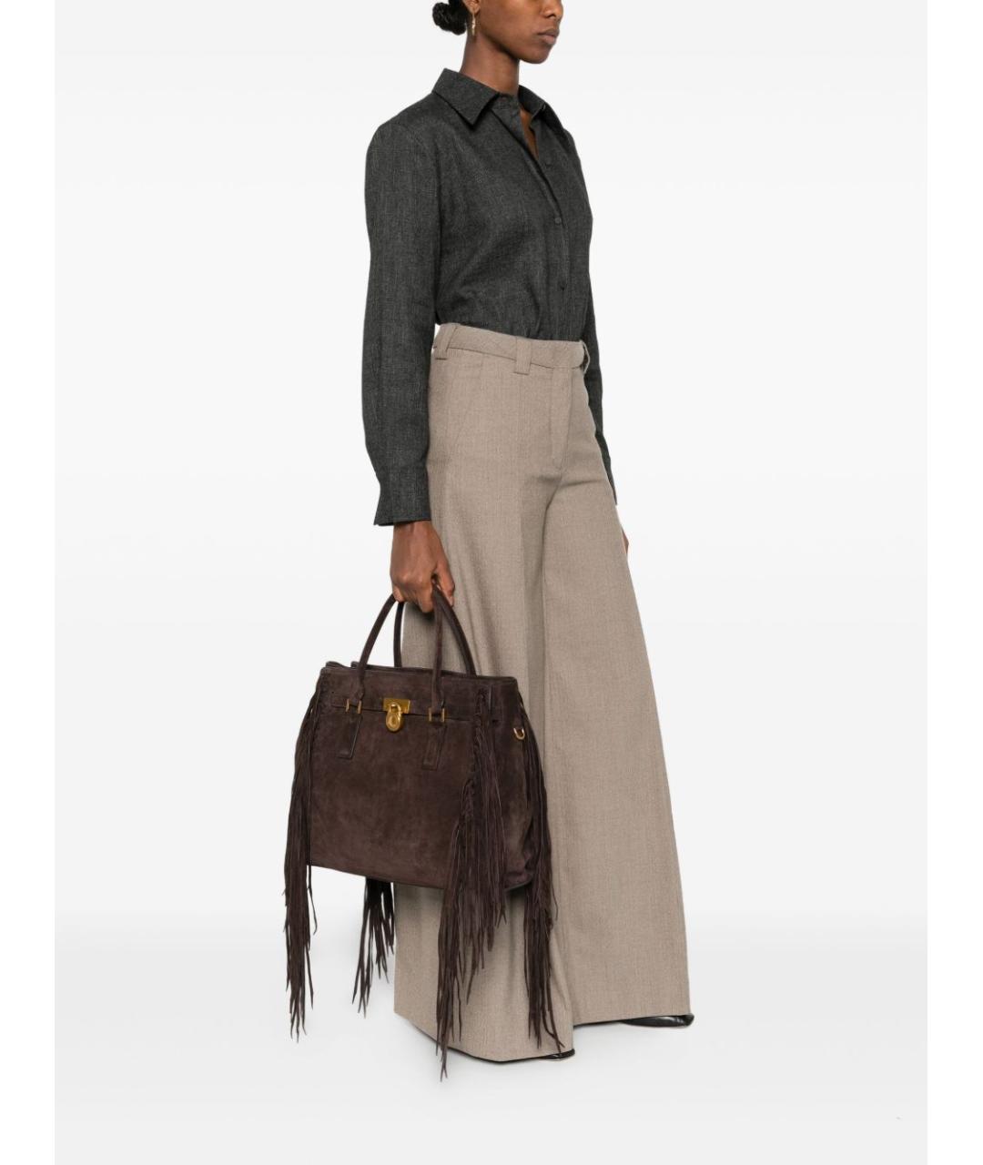 MICHAEL KORS Коричневая кожаная сумка тоут, фото 2