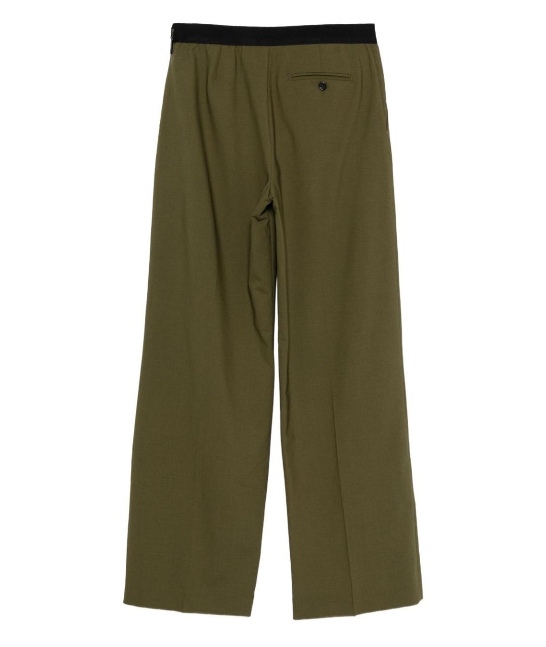 MSGM Зеленые шерстяные прямые брюки, фото 2