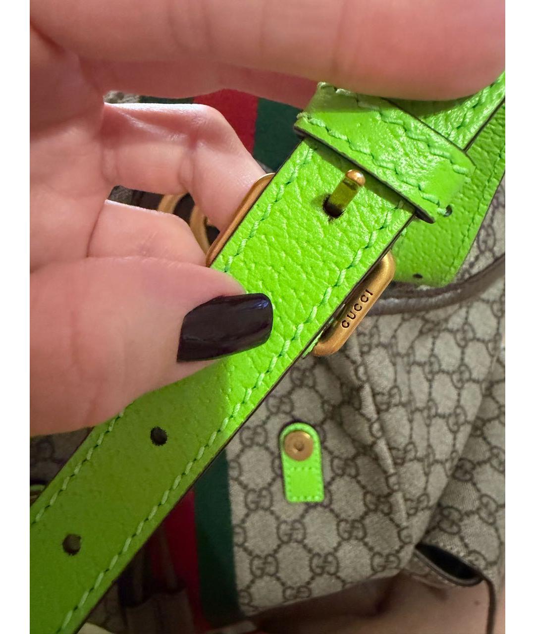 GUCCI Коричневый жаккардовый рюкзак, фото 6