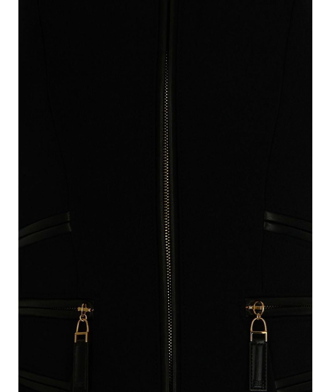 ELISABETTA FRANCHI Черный полиамидовый жакет/пиджак, фото 3