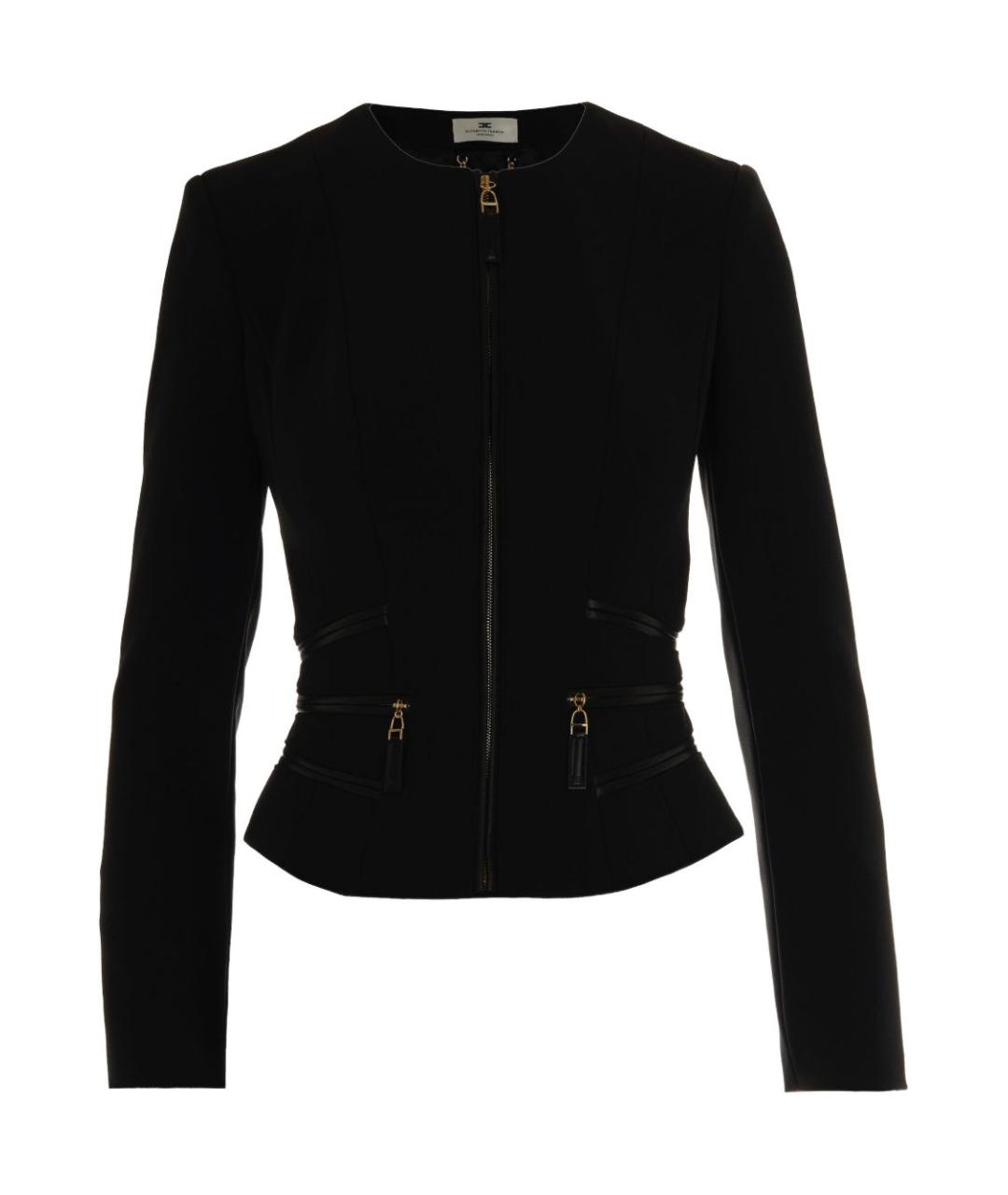 ELISABETTA FRANCHI Черный полиамидовый жакет/пиджак, фото 1