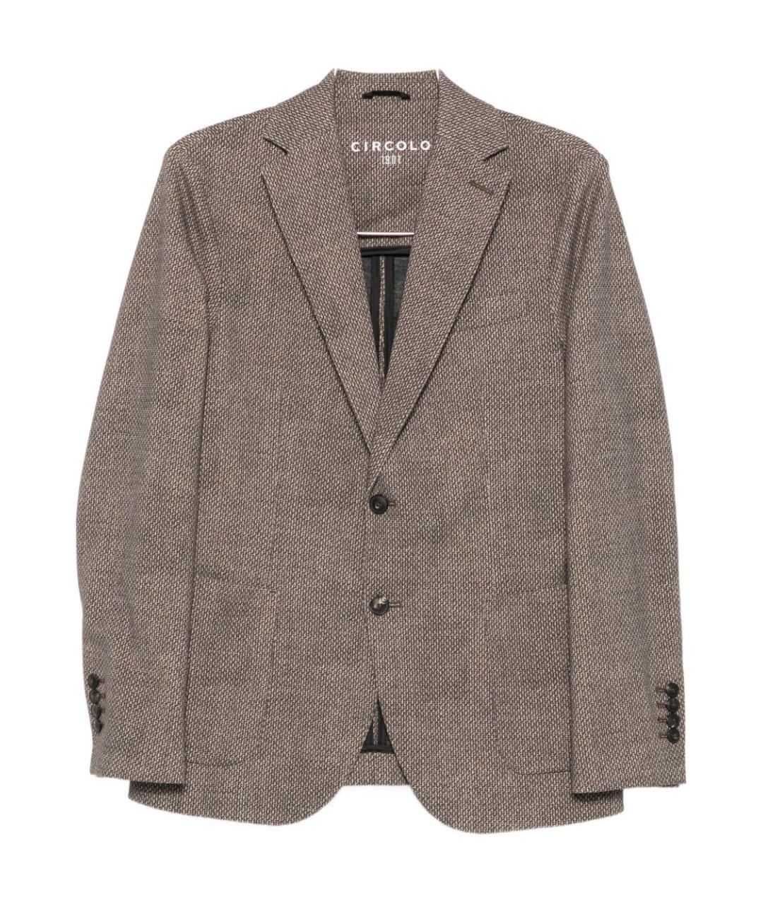 CIRCOLO 1901 Коричневый хлопковый пиджак, фото 1