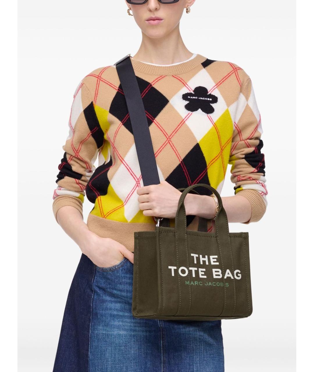 MARC JACOBS Зеленая хлопковая сумка тоут, фото 5