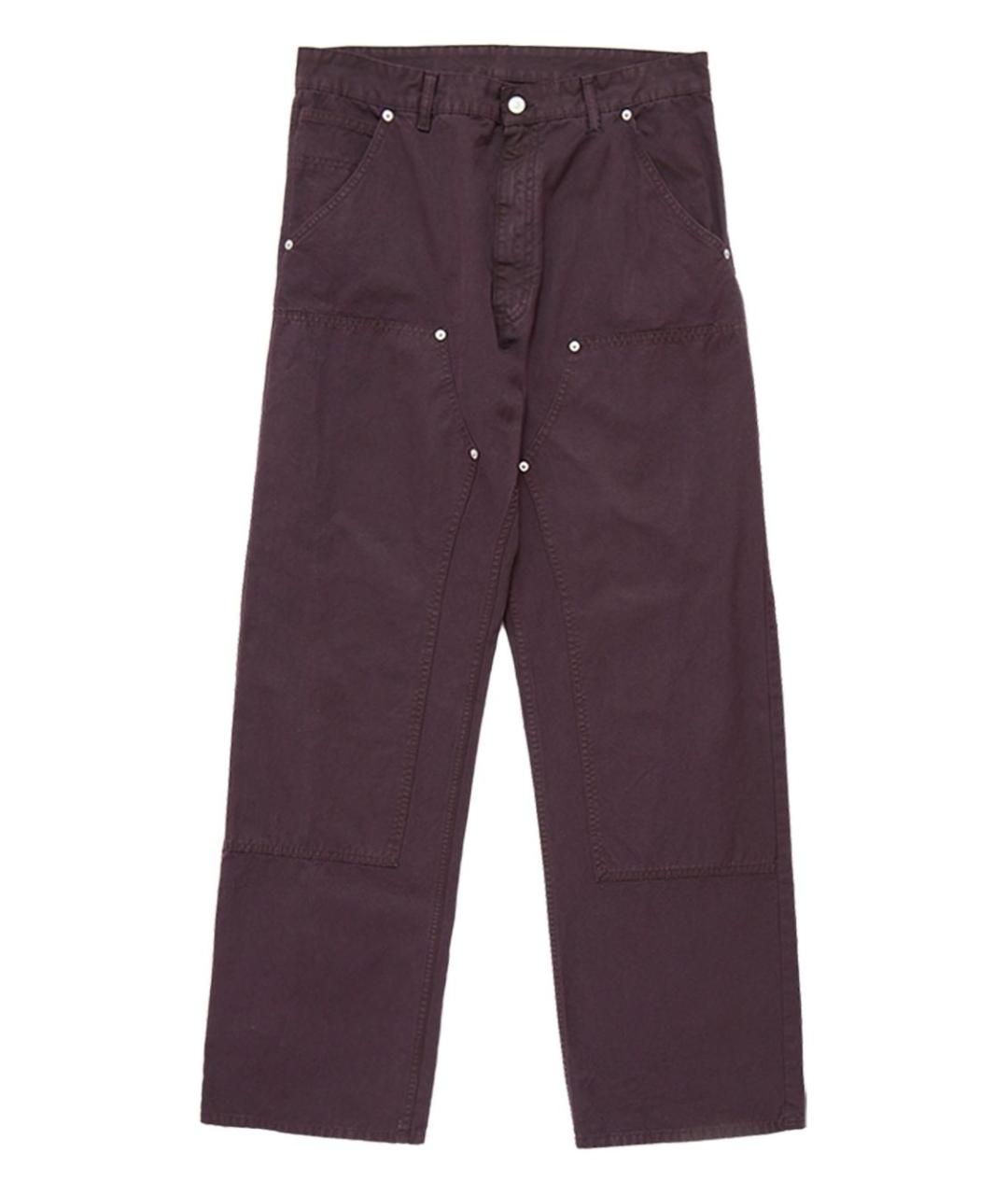 MM6 MAISON MARGIELA Бордовые хлопковые прямые джинсы, фото 1