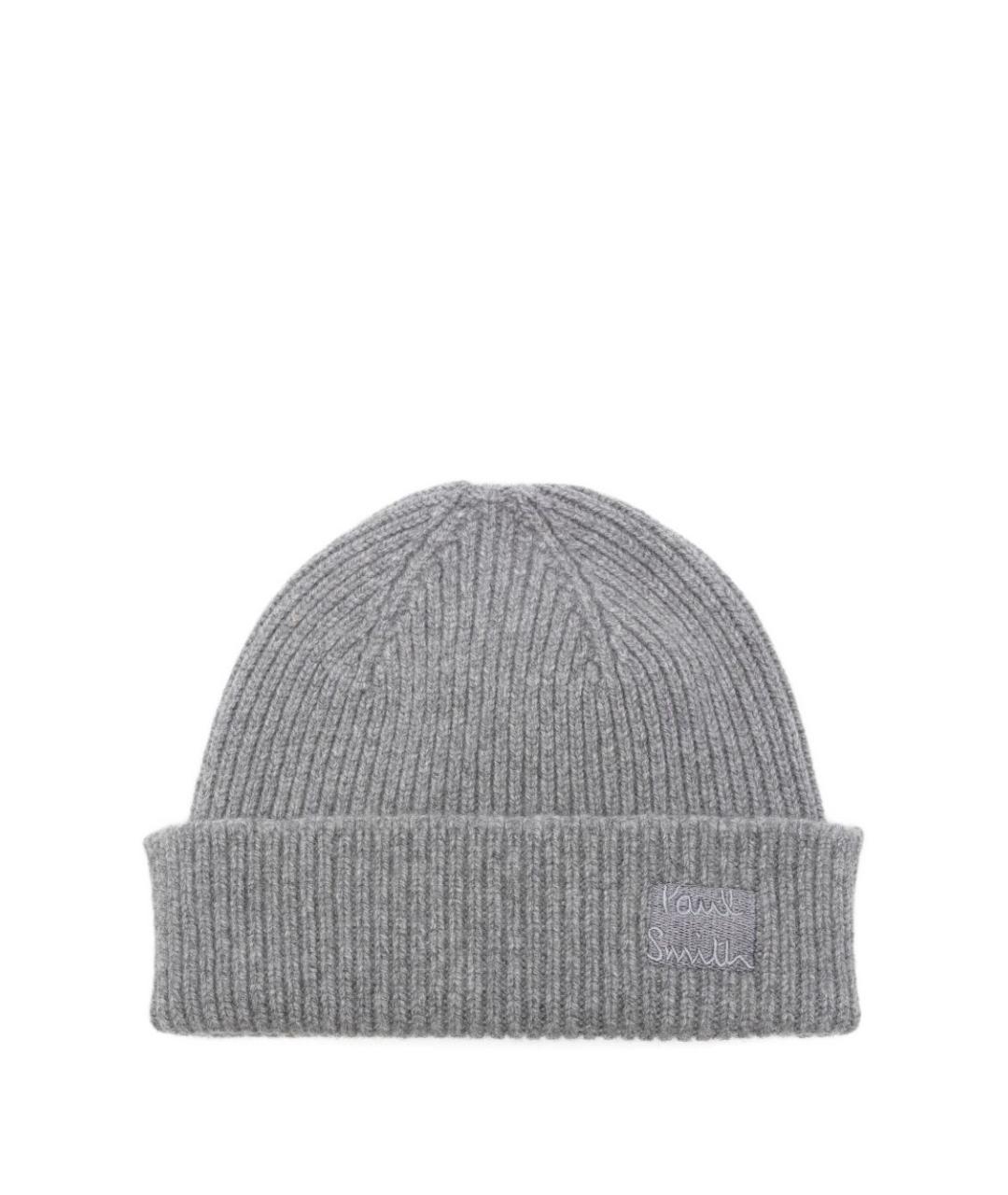 PAUL SMITH Серая шерстяная шапка, фото 1