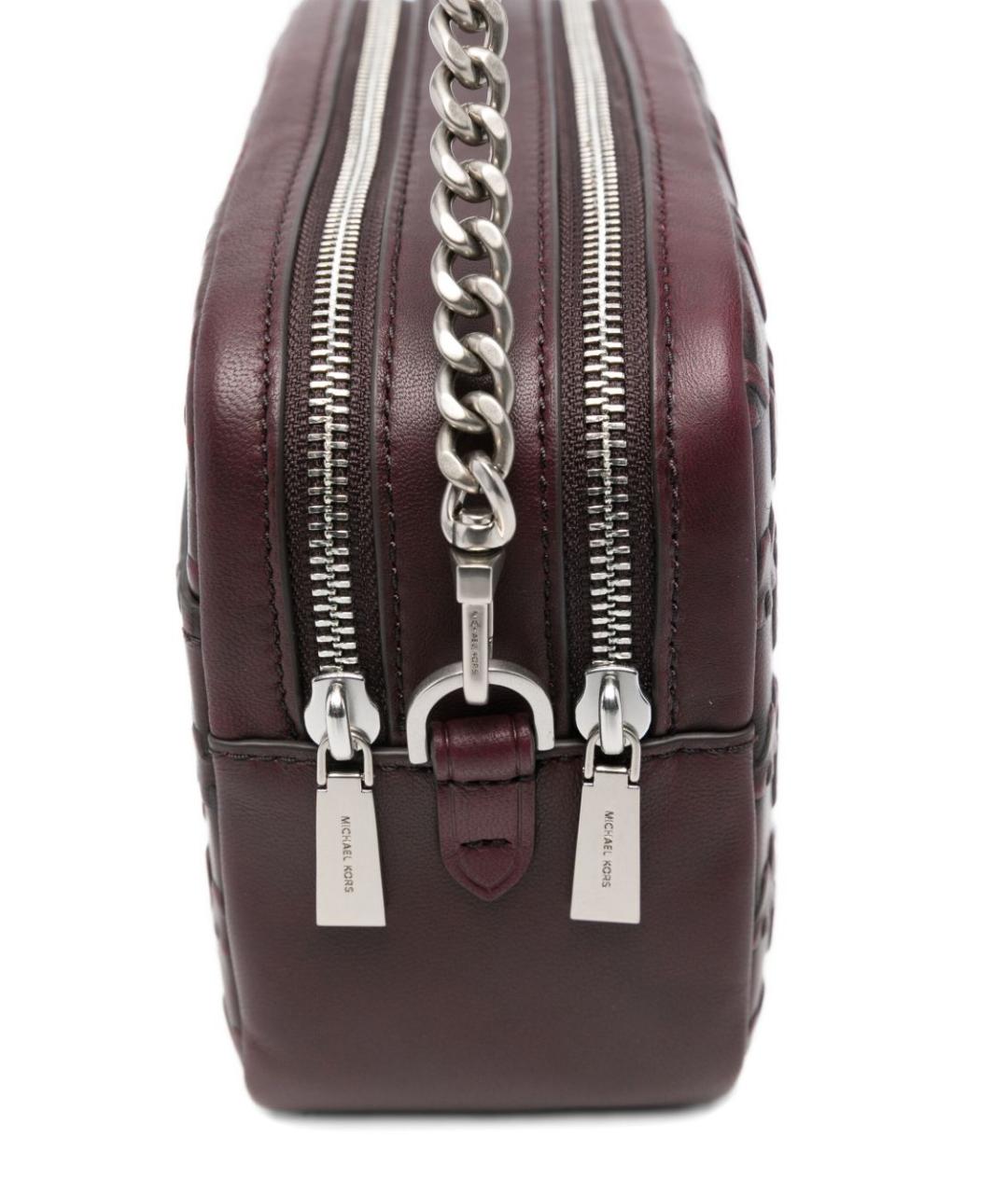 MICHAEL KORS Бордовая кожаная сумка через плечо, фото 5