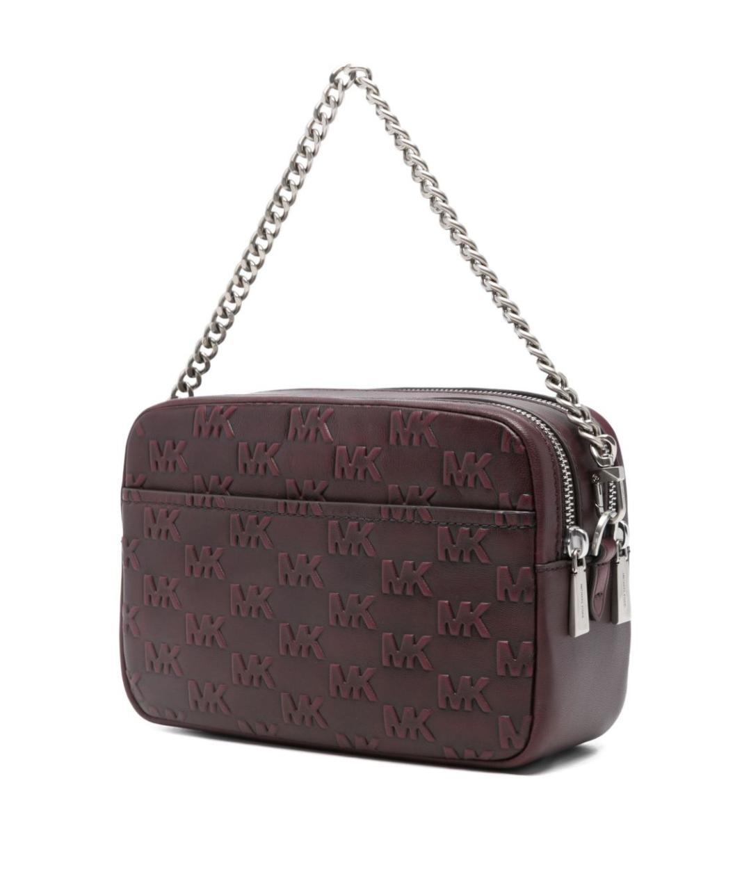 MICHAEL KORS Бордовая кожаная сумка через плечо, фото 2