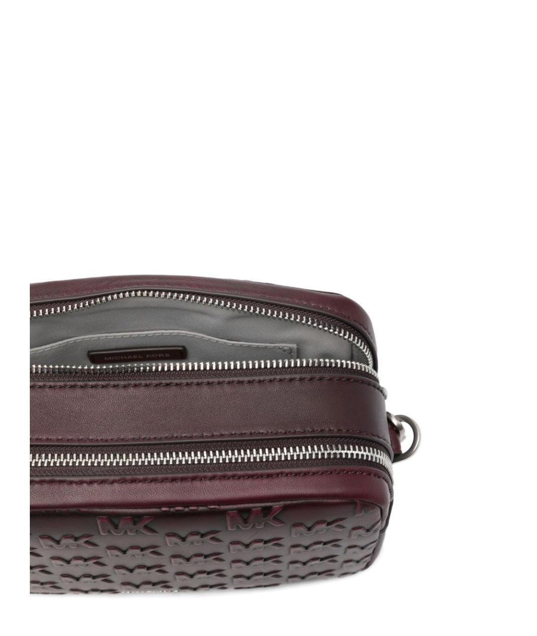 MICHAEL KORS Бордовая кожаная сумка через плечо, фото 4