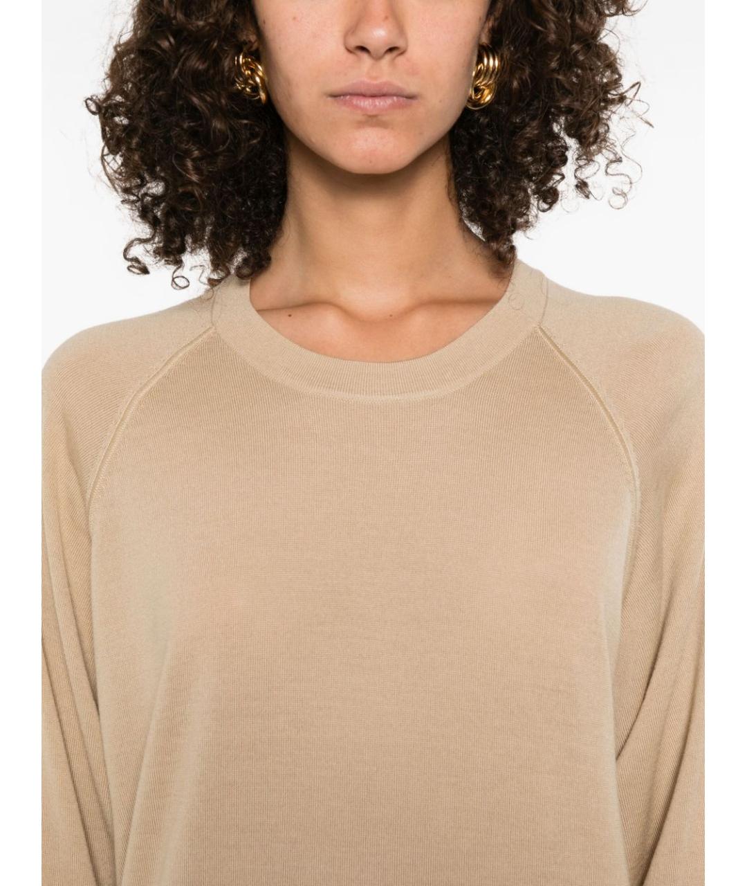 PINKO Бежевый шерстяной джемпер / свитер, фото 5