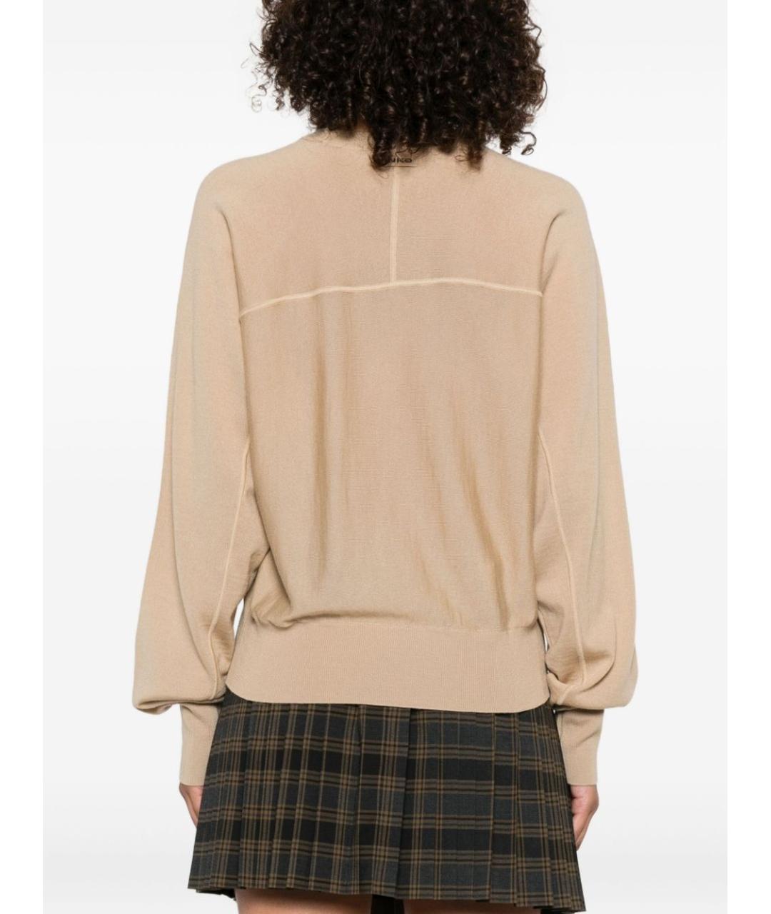 PINKO Бежевый шерстяной джемпер / свитер, фото 2