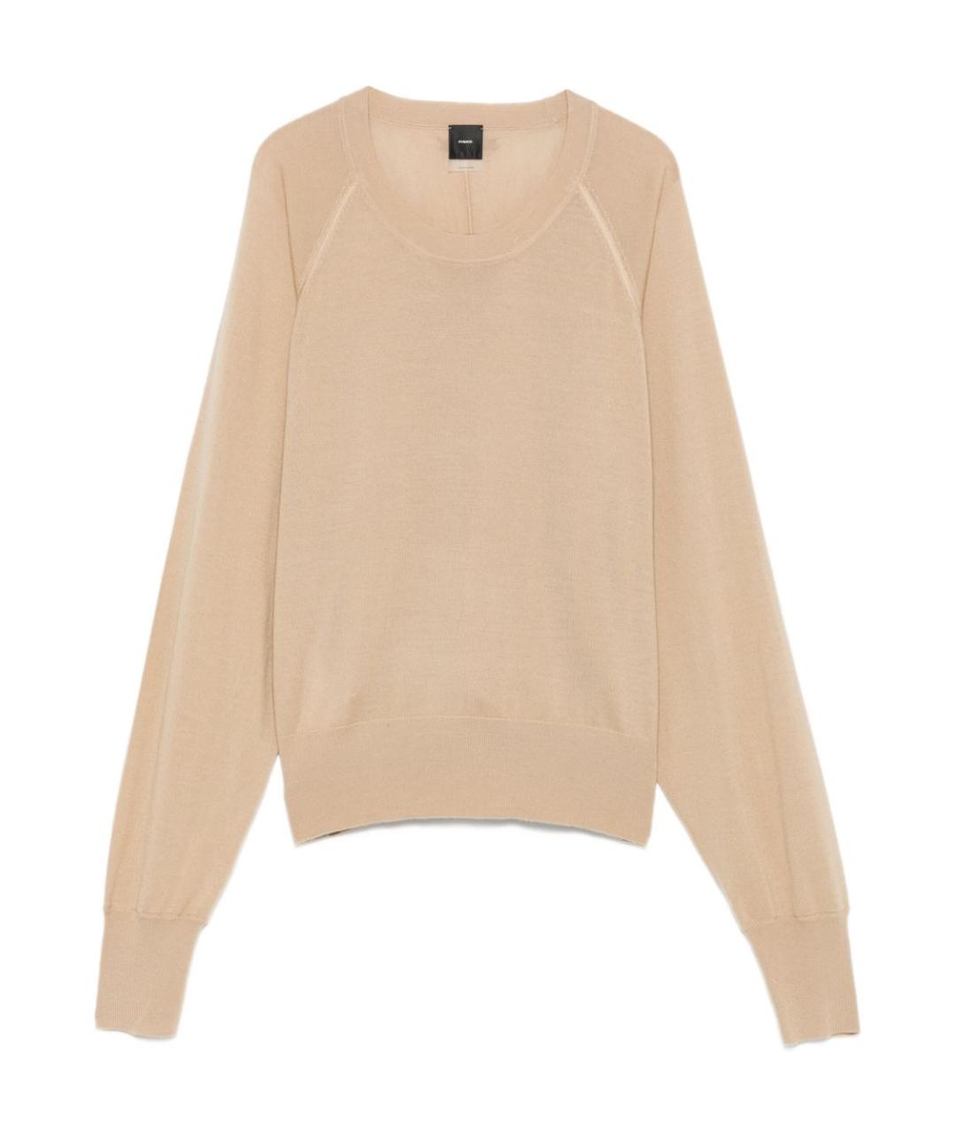 PINKO Бежевый шерстяной джемпер / свитер, фото 1