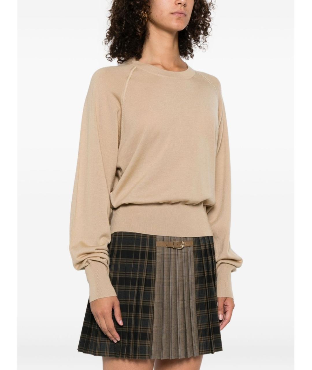 PINKO Бежевый шерстяной джемпер / свитер, фото 3