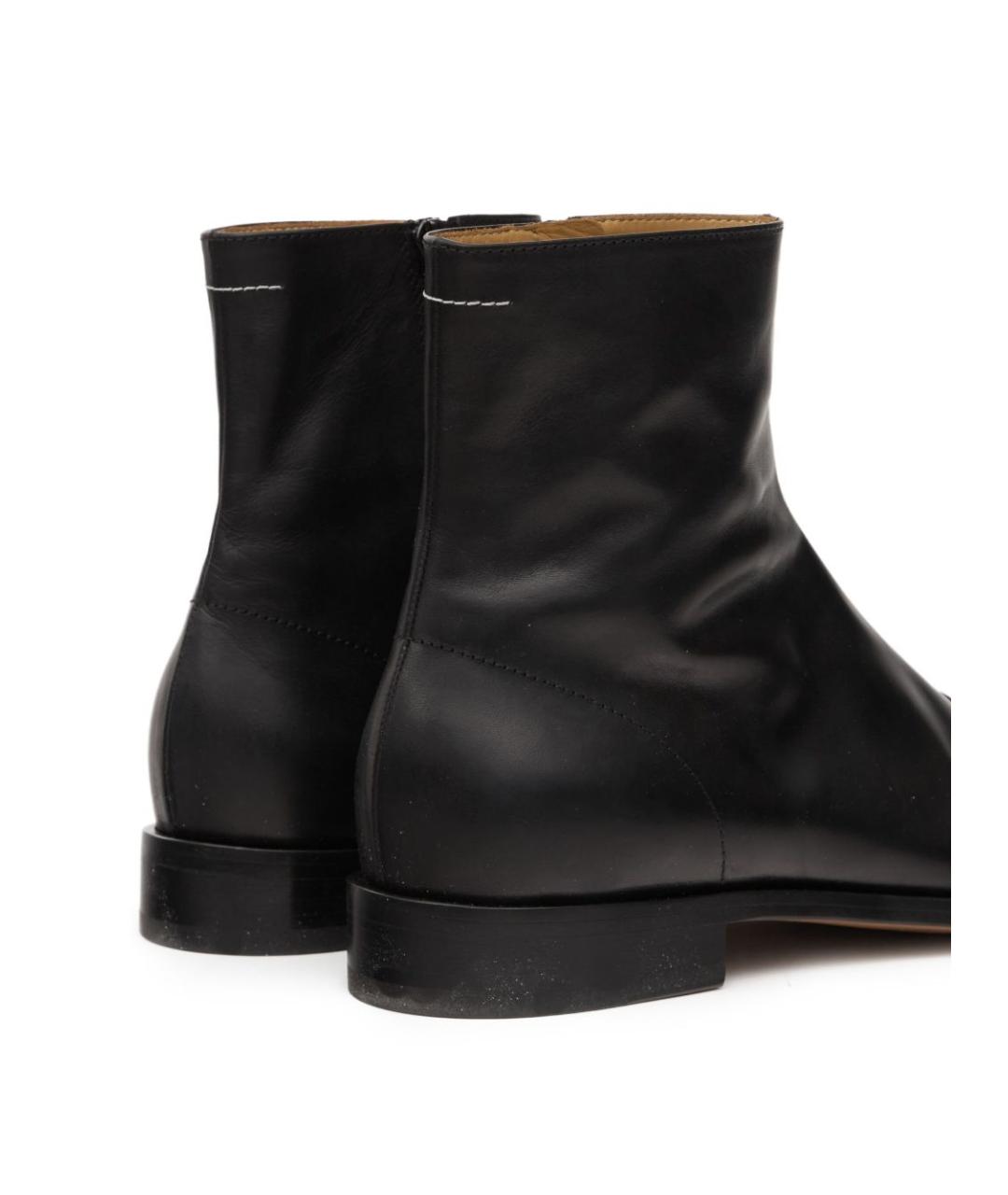MM6 MAISON MARGIELA Черные кожаные высокие ботинки, фото 4