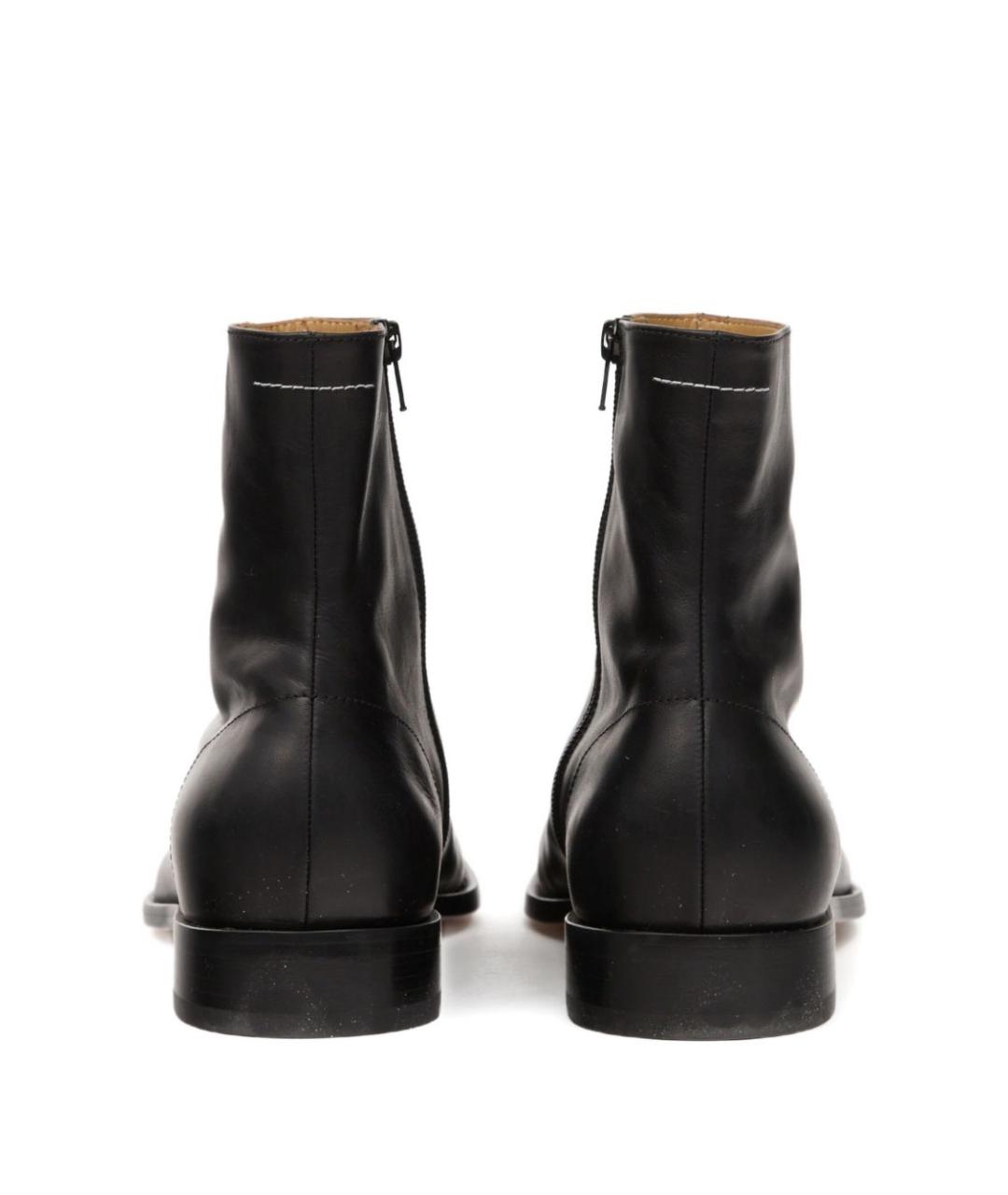 MM6 MAISON MARGIELA Черные кожаные высокие ботинки, фото 2