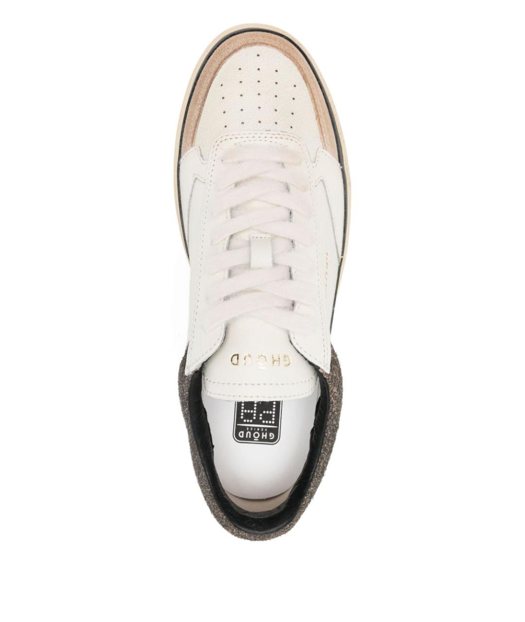 GHOUD Белые кожаные низкие кроссовки / кеды, фото 4