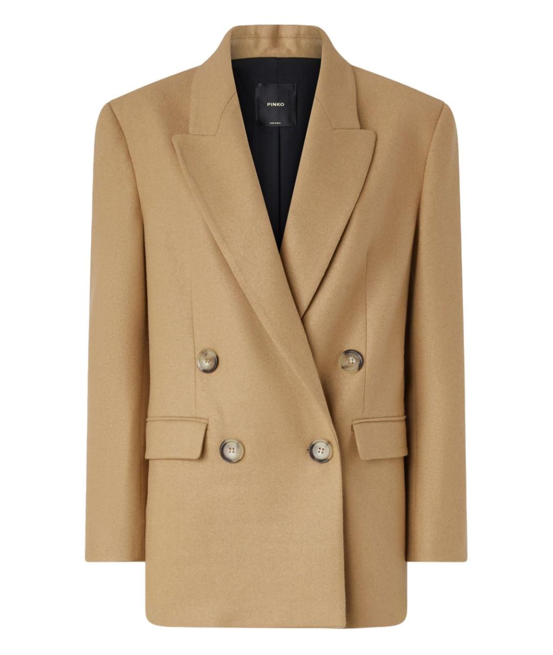 PINKO Бежевый полиэстеровый жакет/пиджак, фото 1