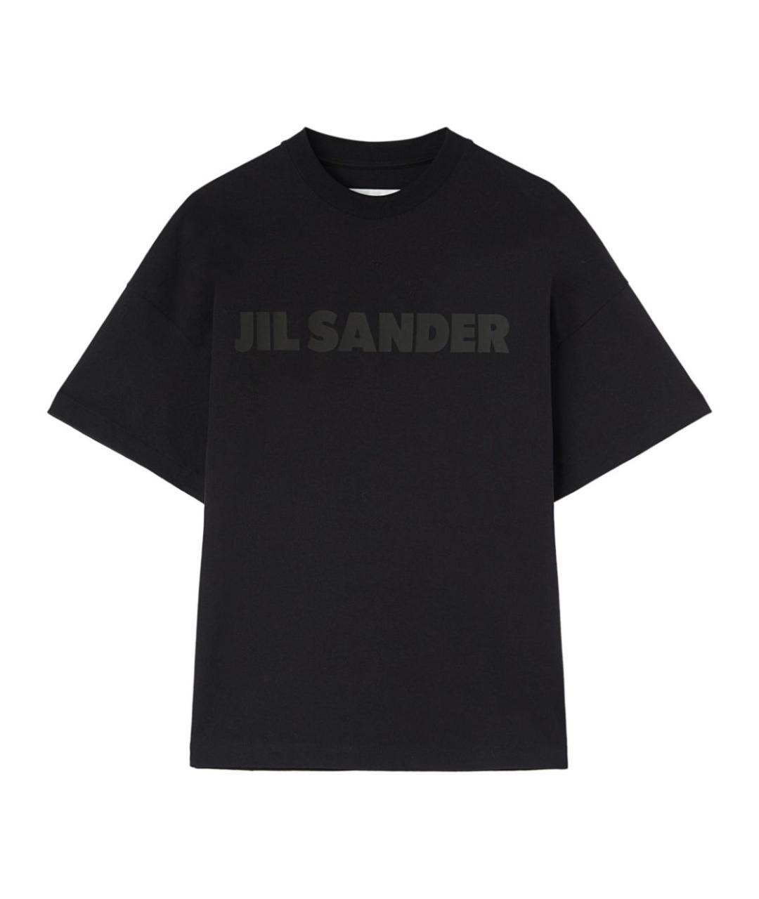 JIL SANDER Черная хлопковая футболка, фото 1