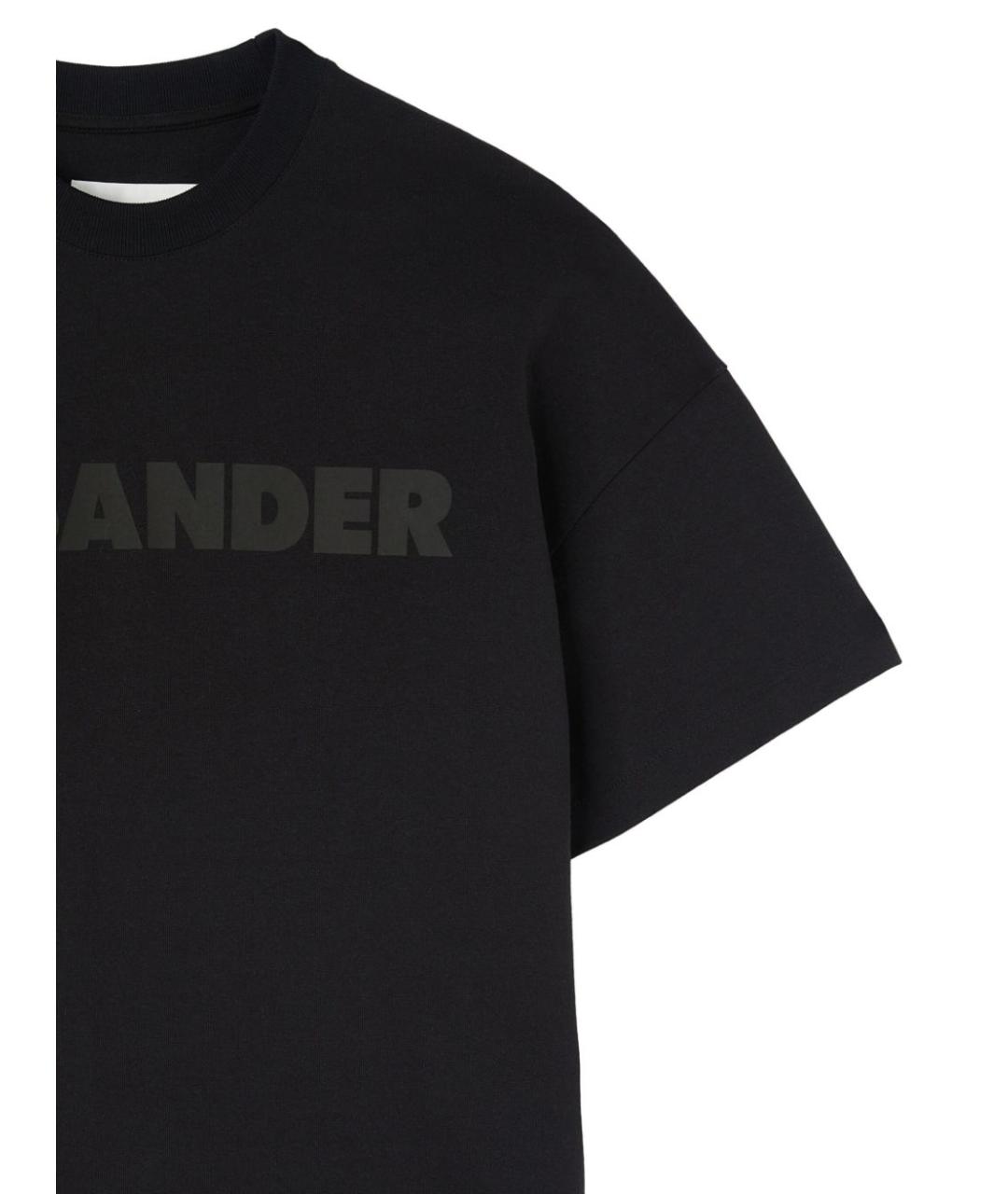 JIL SANDER Черная хлопковая футболка, фото 4