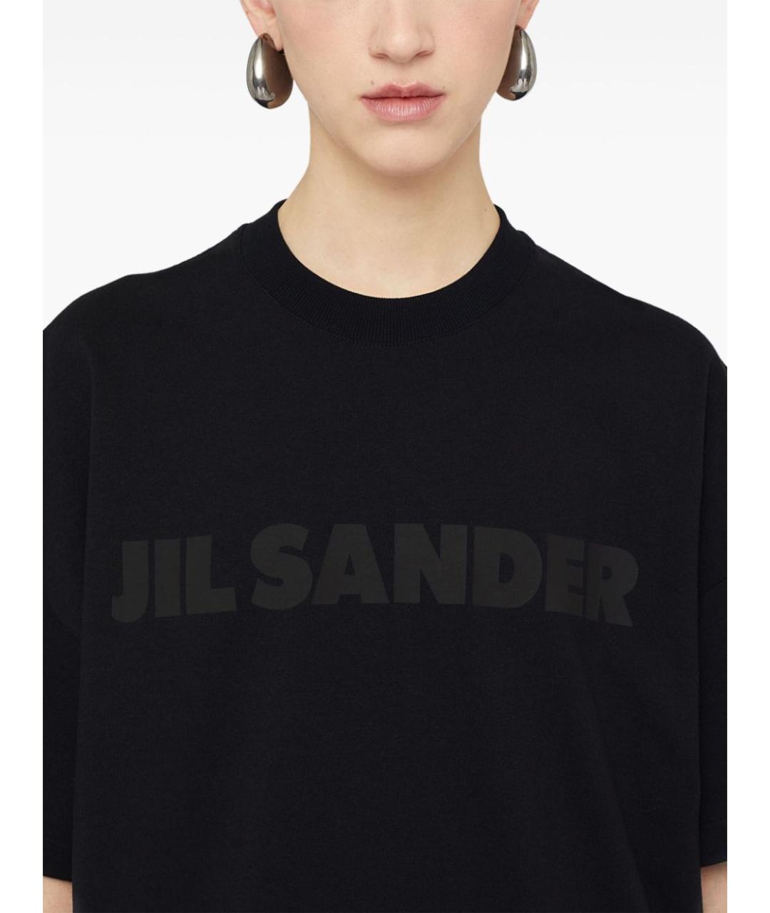 JIL SANDER Черная хлопковая футболка, фото 6