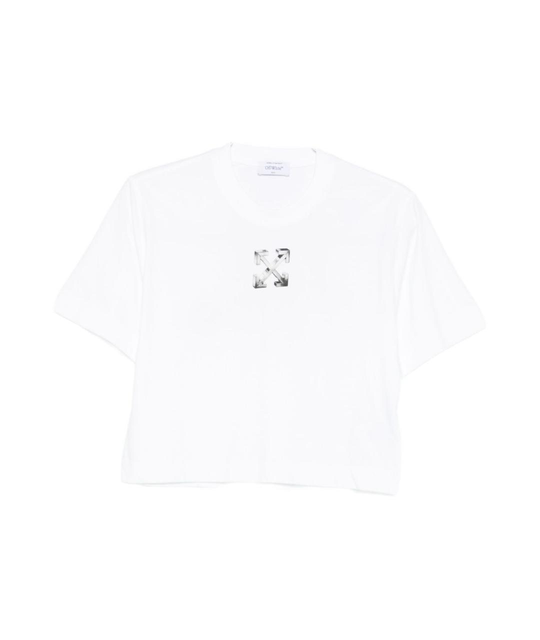 OFF-WHITE Белая хлопковая футболка, фото 1