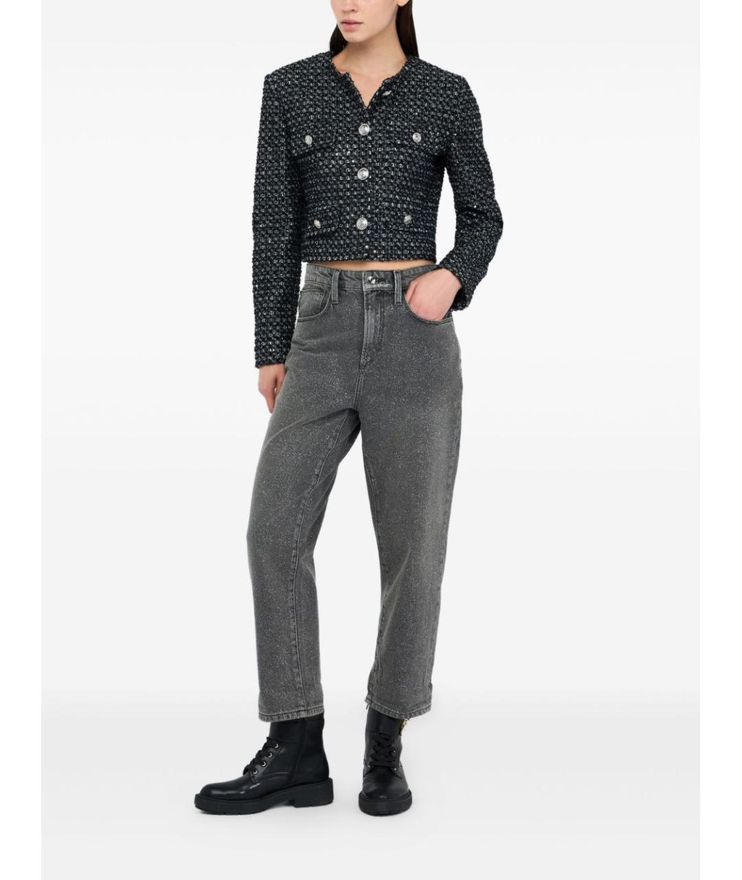 LIU JO Серые хлопковые прямые джинсы, фото 7