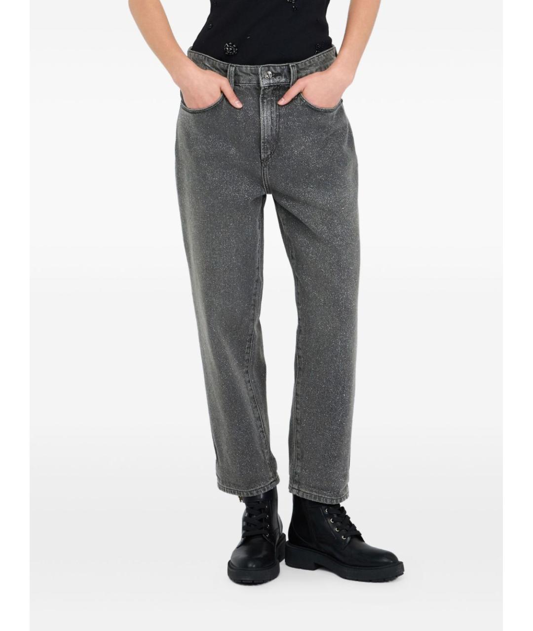 LIU JO Серые хлопковые прямые джинсы, фото 4