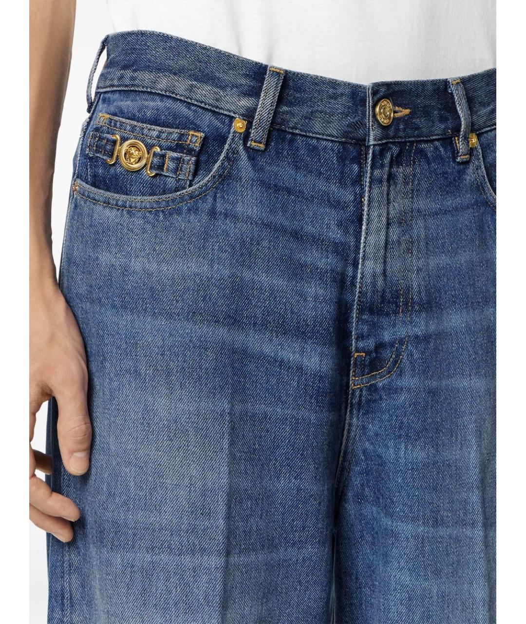 VERSACE Синие прямые джинсы, фото 4