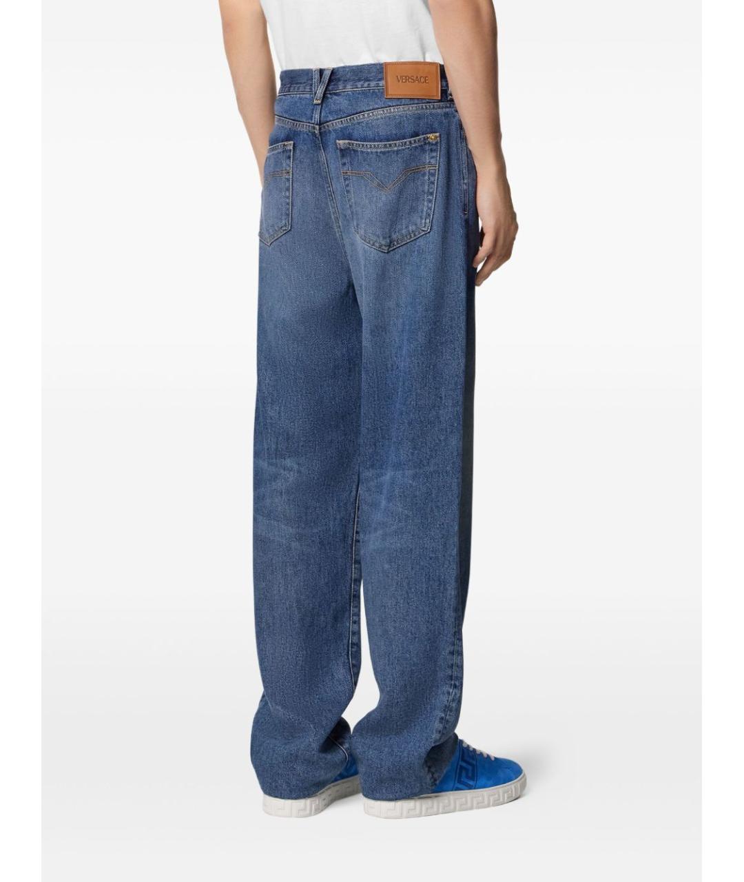VERSACE Синие прямые джинсы, фото 3