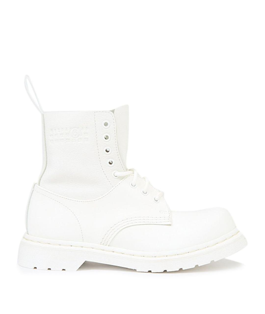MM6 MAISON MARGIELA Белые кожаные ботинки, фото 1