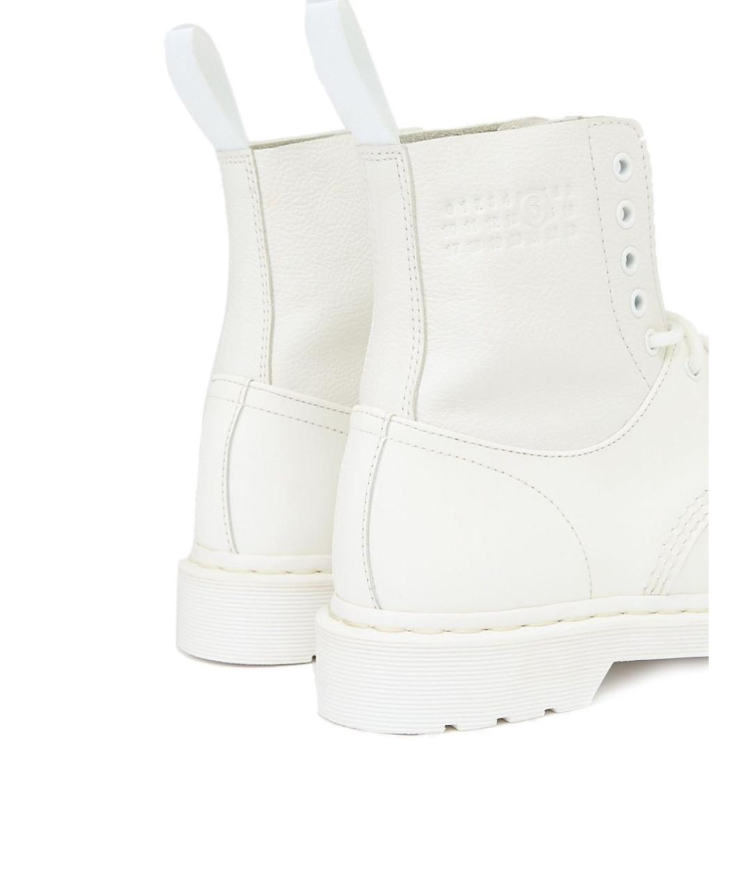 MM6 MAISON MARGIELA Белые кожаные ботинки, фото 3