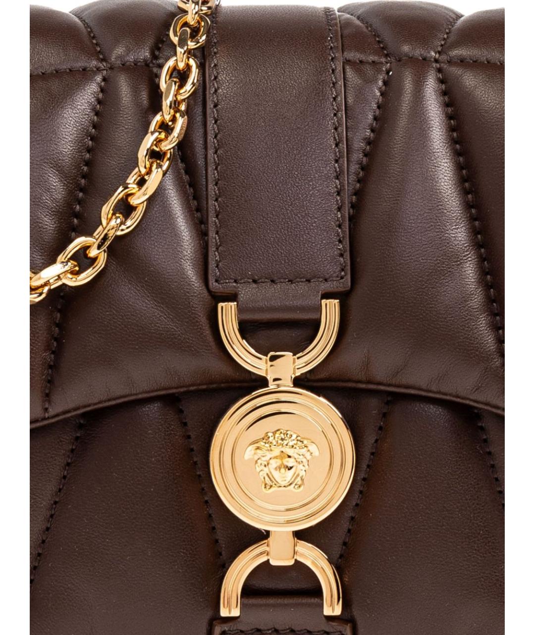 VERSACE Коричневая кожаная сумка через плечо, фото 3