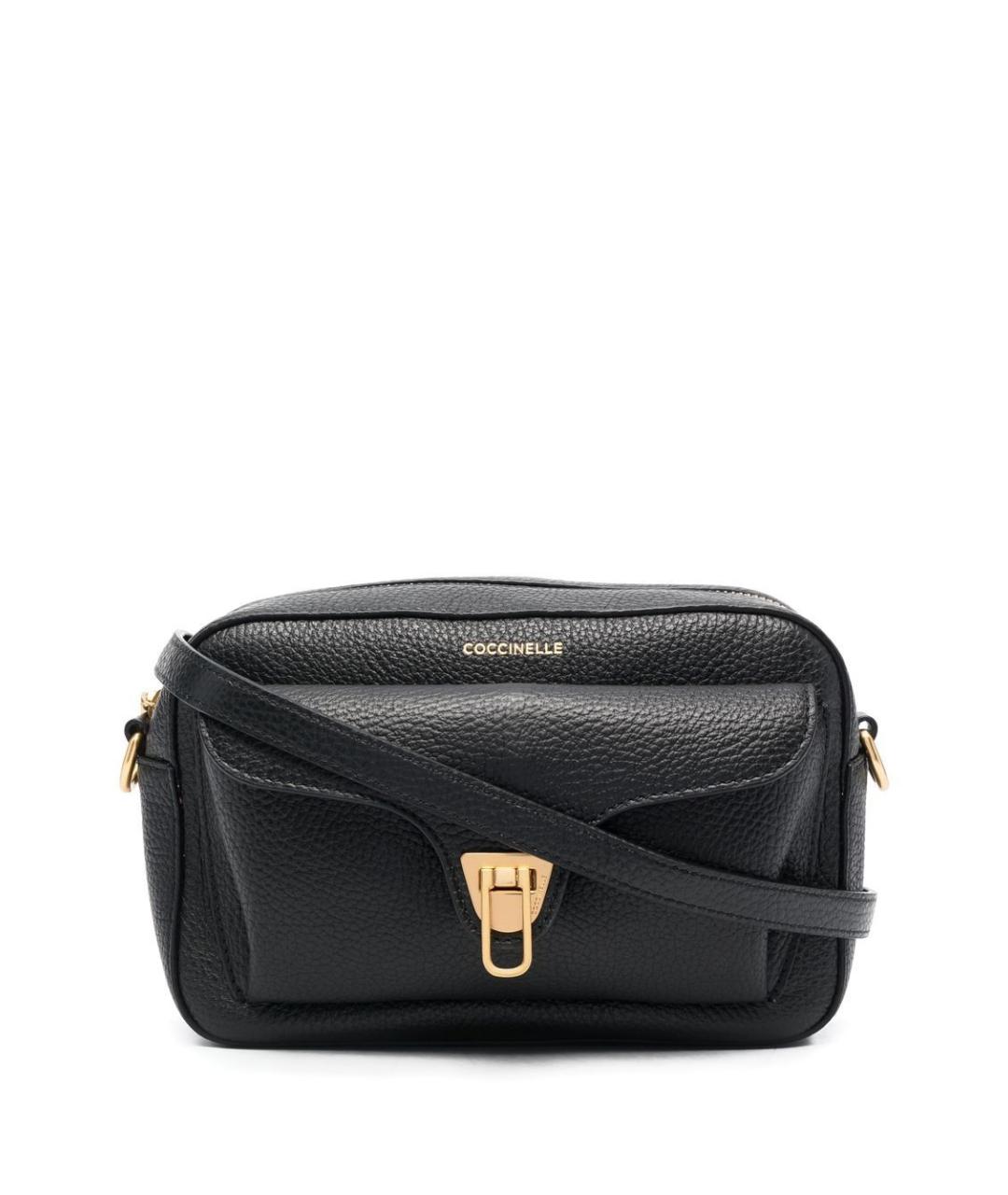 COCCINELLE Черная кожаная сумка через плечо, фото 1