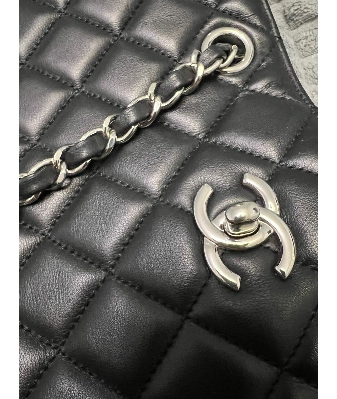 CHANEL Черная кожаная сумка тоут, фото 3