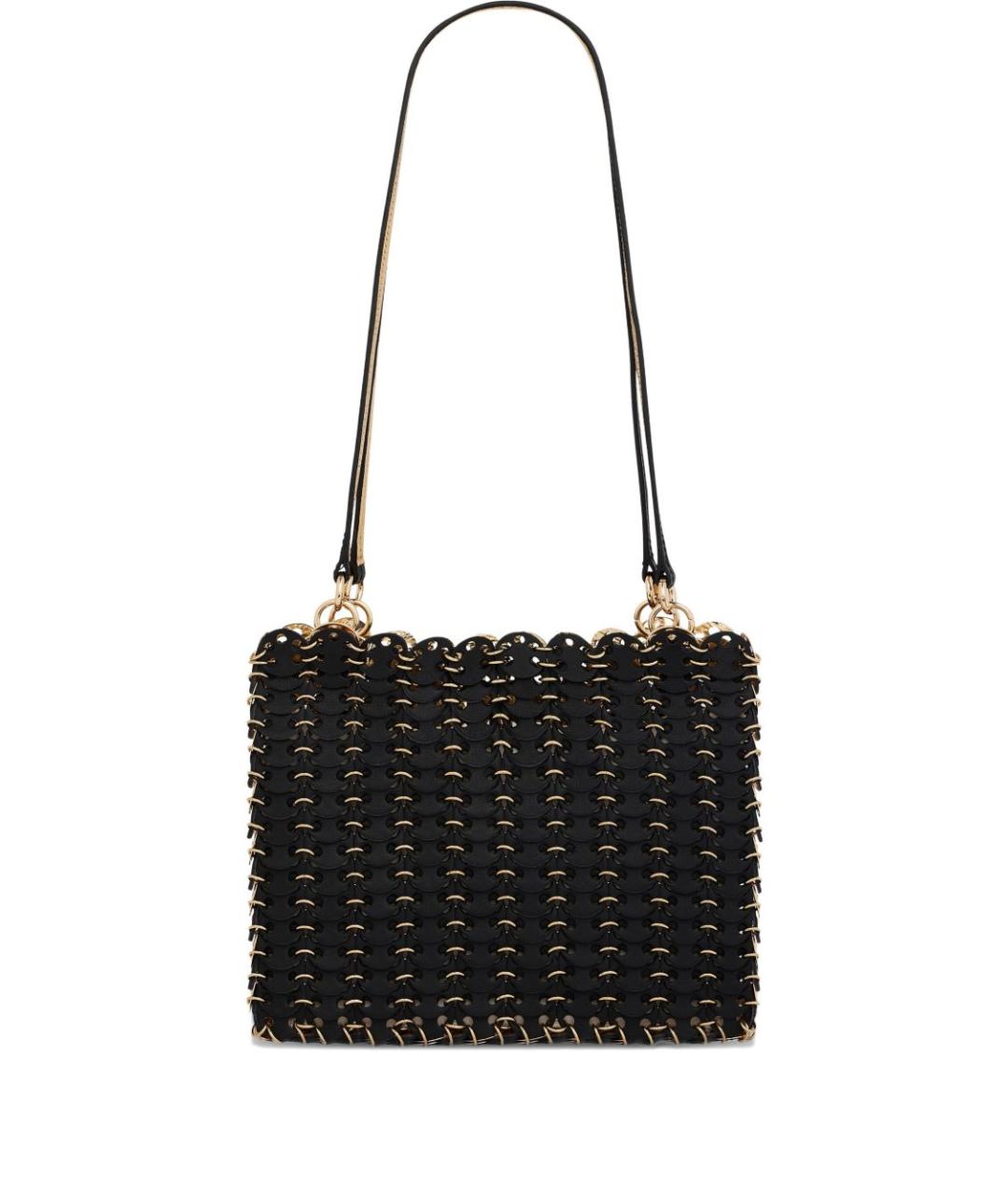 PACO RABANNE Черная кожаная сумка через плечо, фото 1