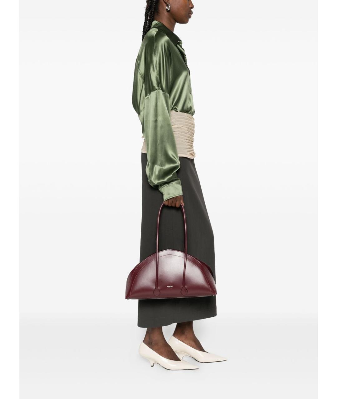 FEDERICO CINA Бордовая кожаная сумка через плечо, фото 2