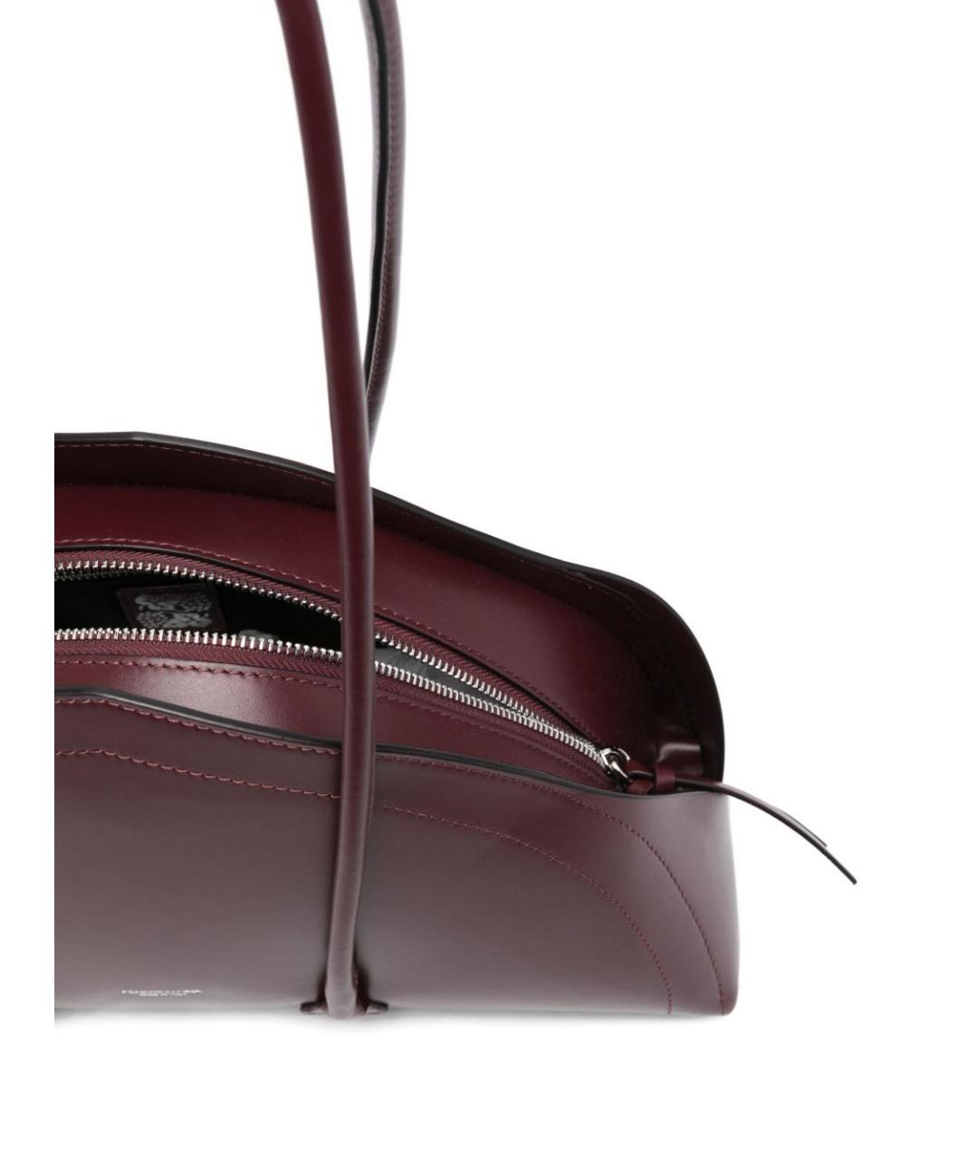FEDERICO CINA Бордовая кожаная сумка через плечо, фото 5