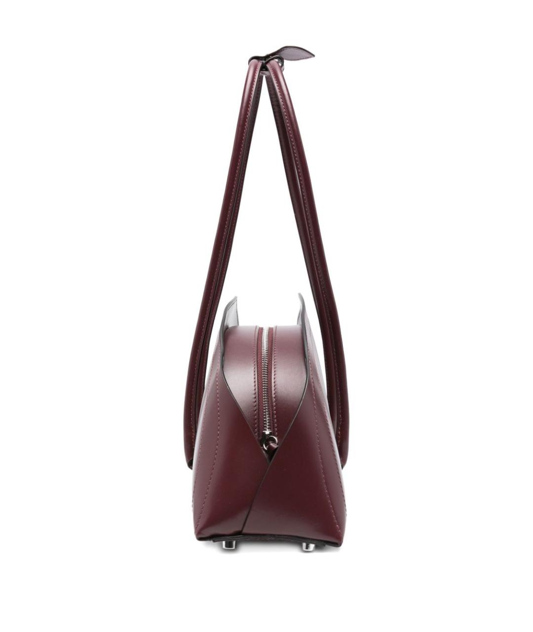 FEDERICO CINA Бордовая кожаная сумка через плечо, фото 3