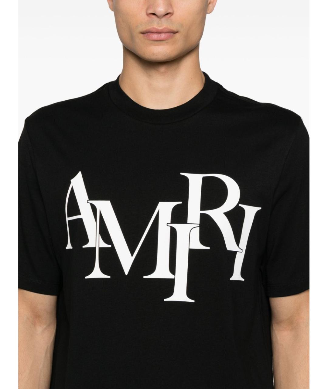 AMIRI Черная хлопковая футболка, фото 2