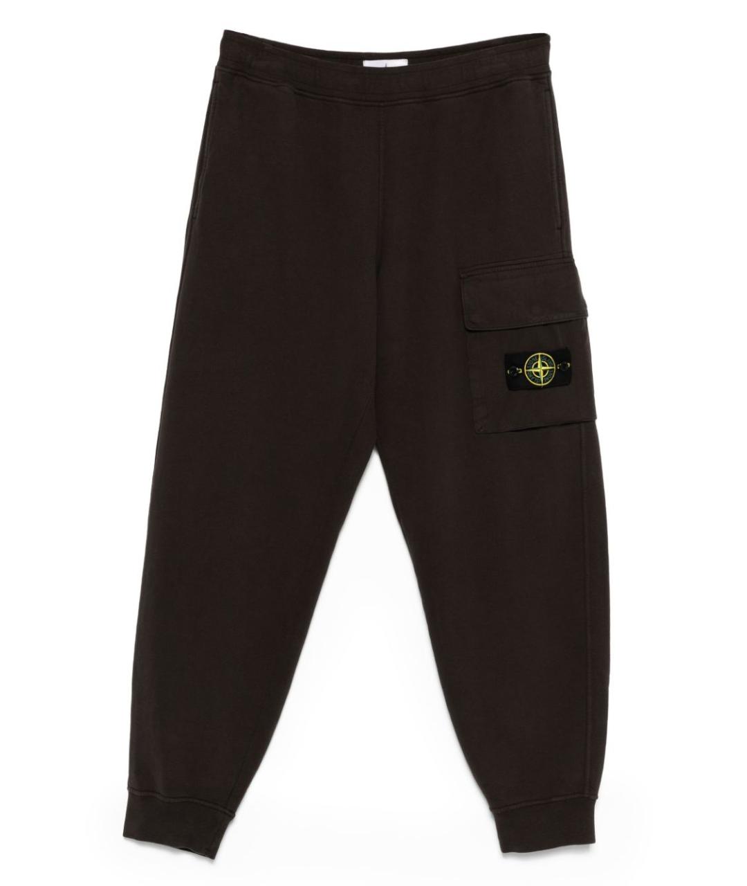 STONE ISLAND Коричневые хлопковые повседневные брюки, фото 1