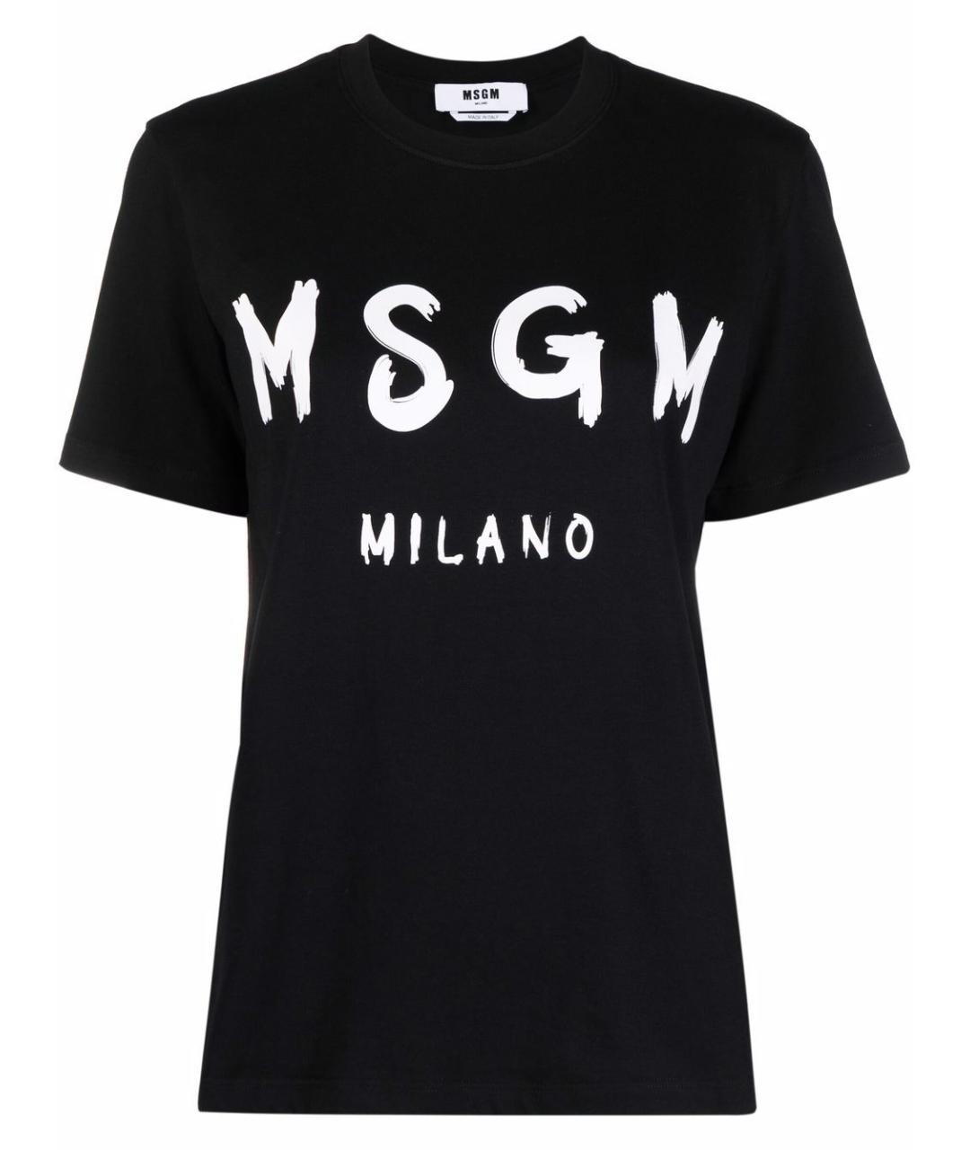 MSGM Черная хлопковая футболка, фото 1