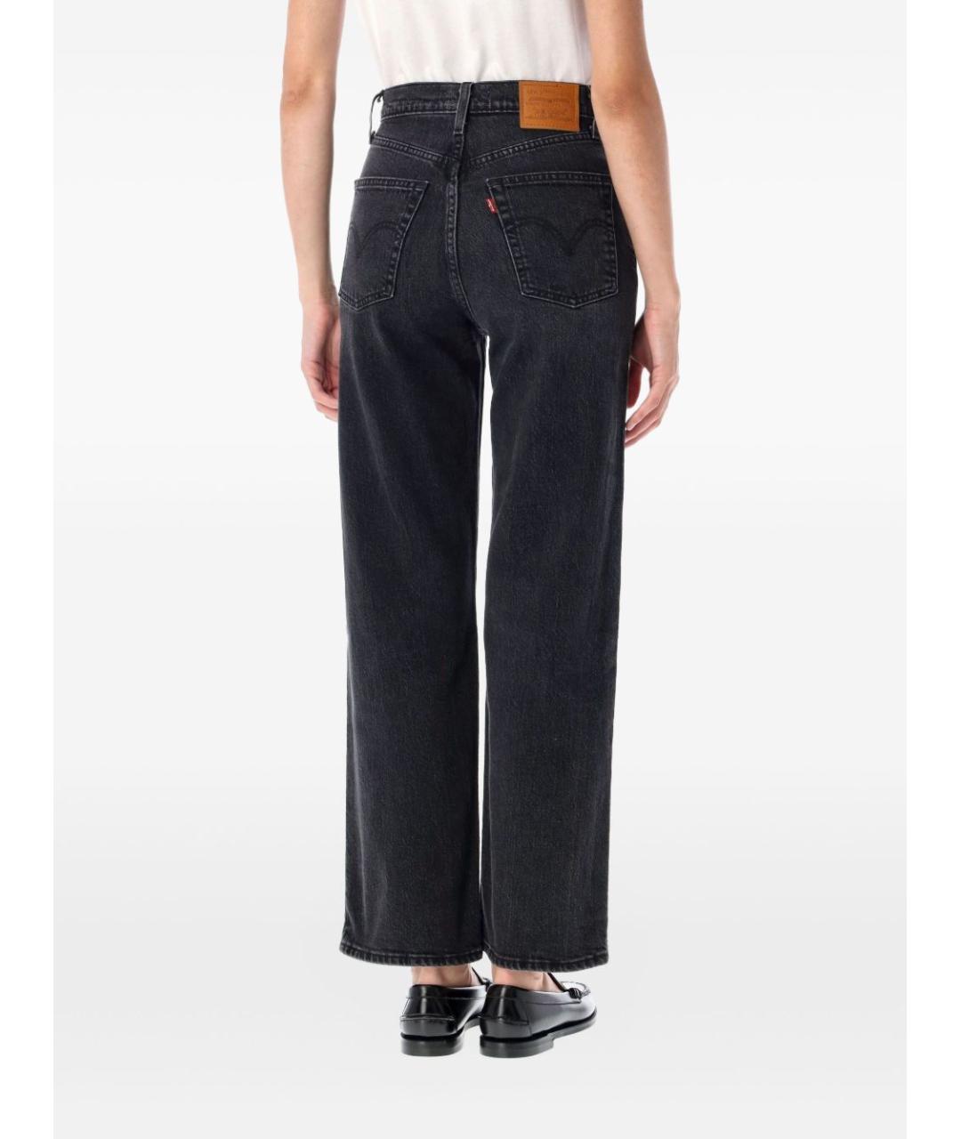 LEVI'S Черные хлопковые прямые джинсы, фото 2