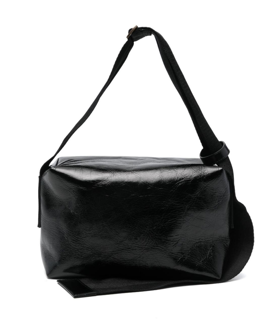UMA WANG Черная кожаная сумка через плечо, фото 1